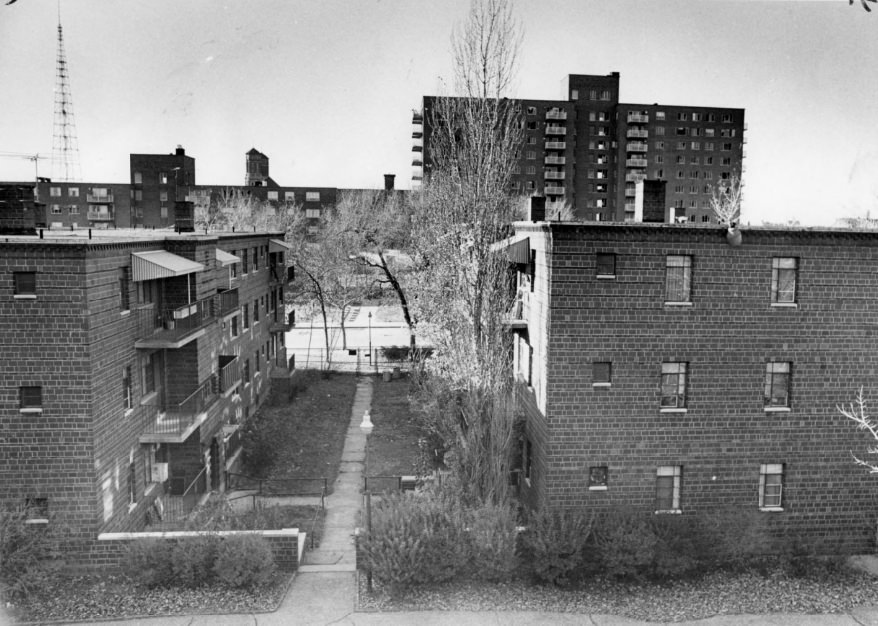 Neighborhood Gardens Apartments - Exterior, foreground, 1972