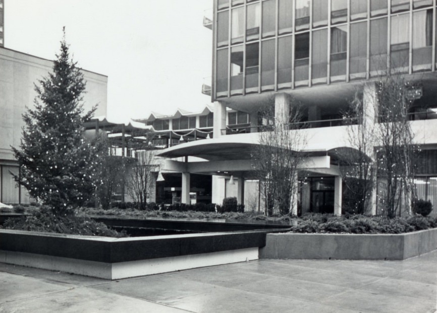Exterior Shot of the Entrance of the Mansion House Apartments, 1972