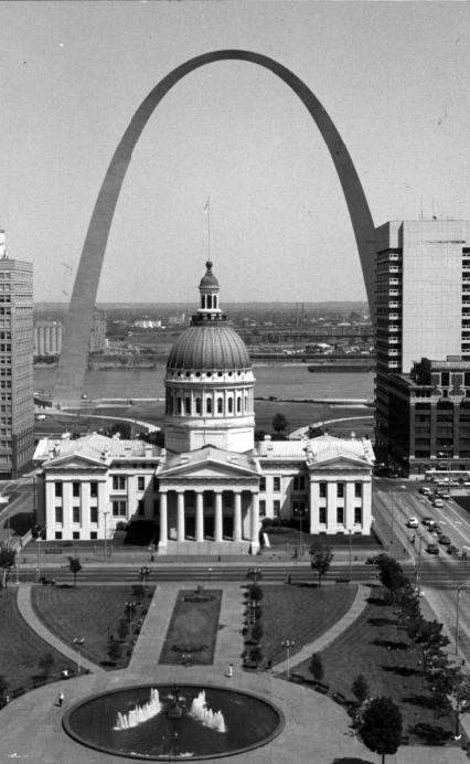 The Old Courthouse and the Gateway Arch, 1976