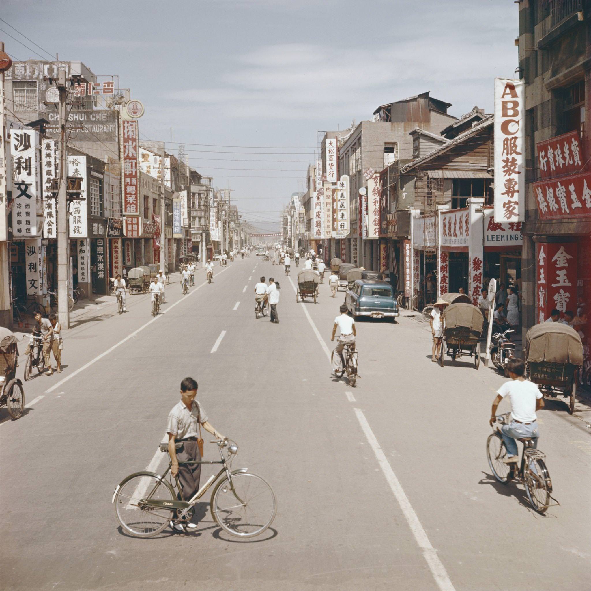 A street in Taiwan (Republic of China), 1957.