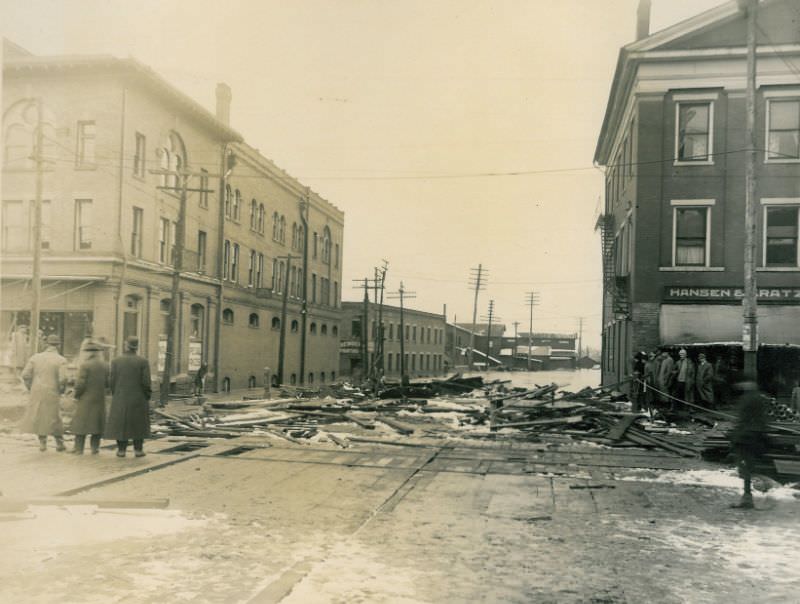 Downtown Massillon near Canal and Erie Streets, Massillon, Ohio, 1913