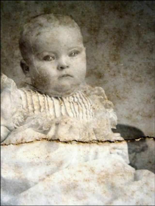 Damaged Photo of Baby