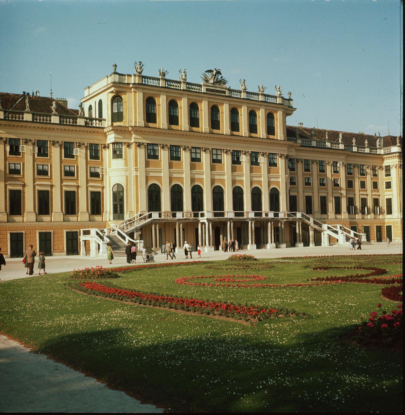 The palace of Schonbrunn in Vienna, Austria, home to the Habsburg dynasty of Austria-Hungary.