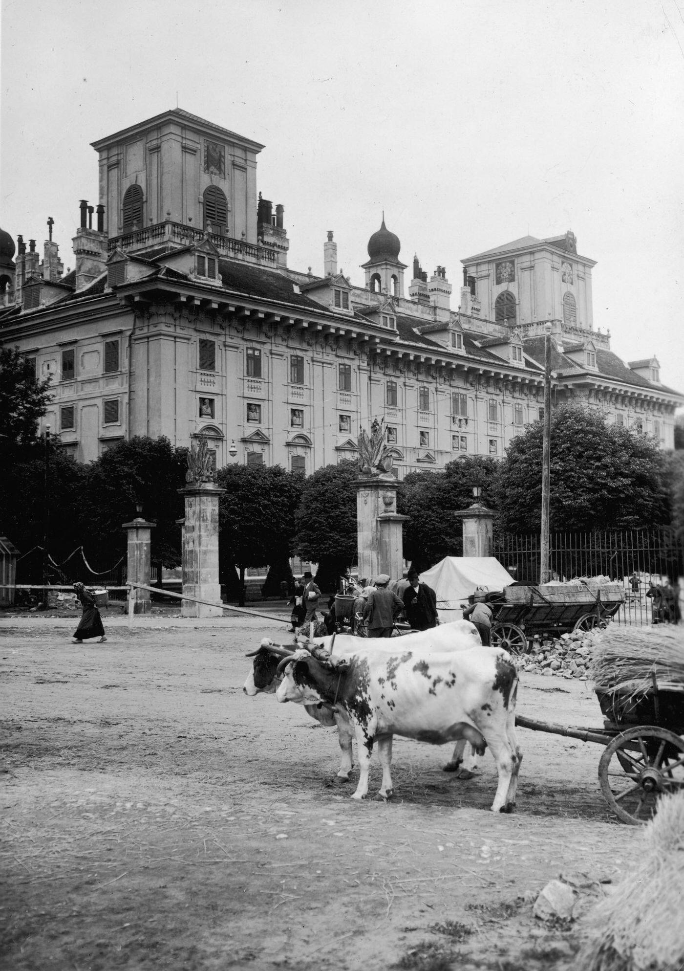 View of the Esterhazy Palace, the principal seat of the Esterhazy family in Eisenstadt, Austria, where composer Franz Joseph Haydn worked as the Kapellmeister.