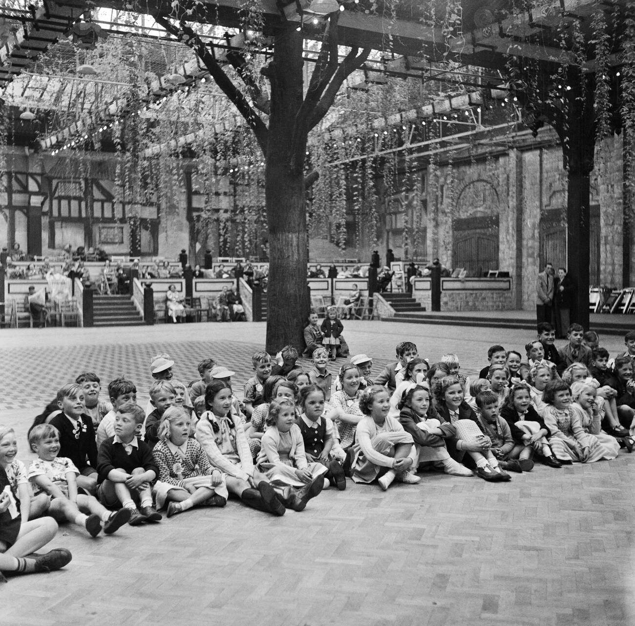 Children in the Vienna Ballroom at Butlins Holiday Camp, Filey, North Yorkshire, July 1954.