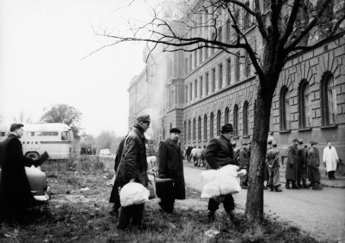 Hungarian refugees at Traiskirchen camp in Vienna, 1956.