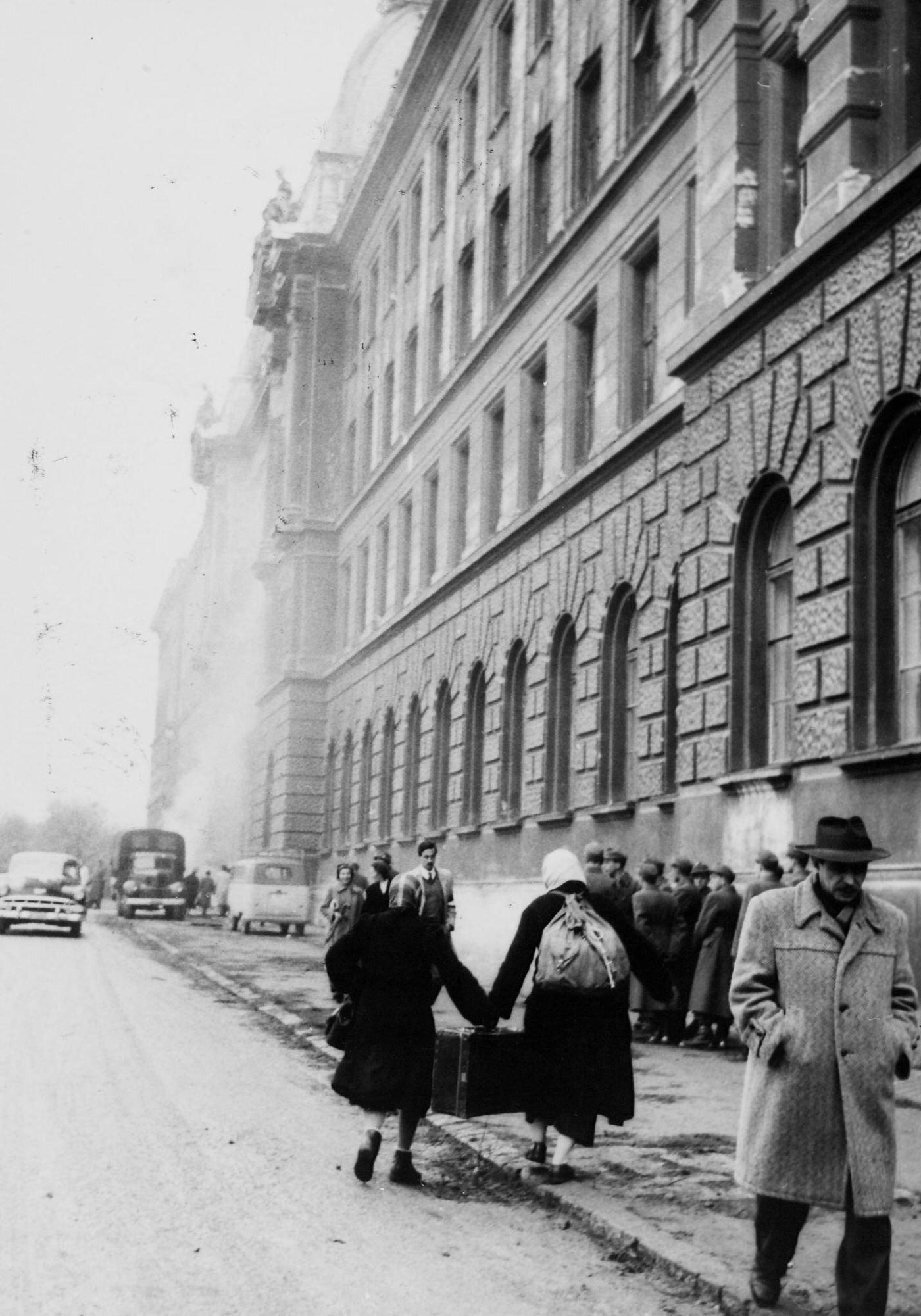 Hungarian refugees at Traiskirchen camp in Vienna, 1956.