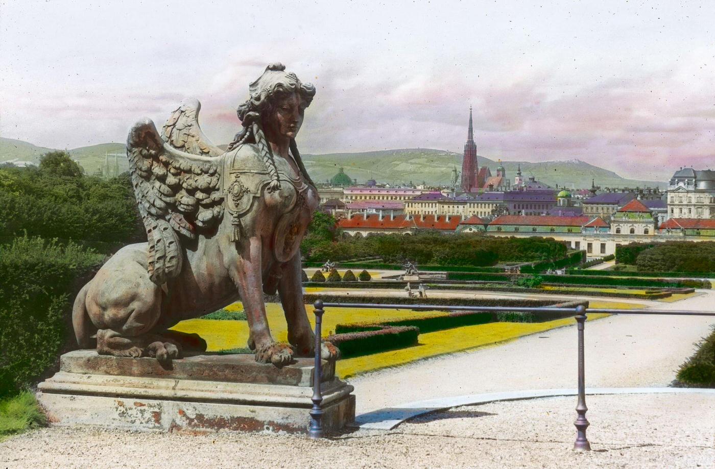 View from Upper Belvedere to the Inner City. Vienna, 3rd district, 1900.