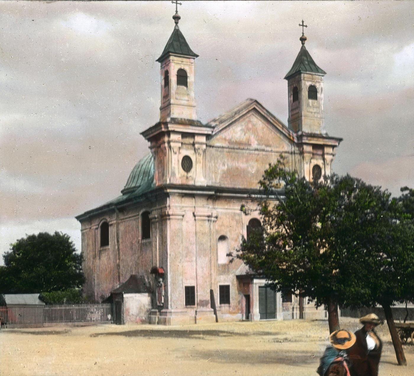 The church on Leopoldsberg hill, renovated and enlarged by Antonio Maria Beduzzi in 1718-1730. Vienna's 19th district, 1905.