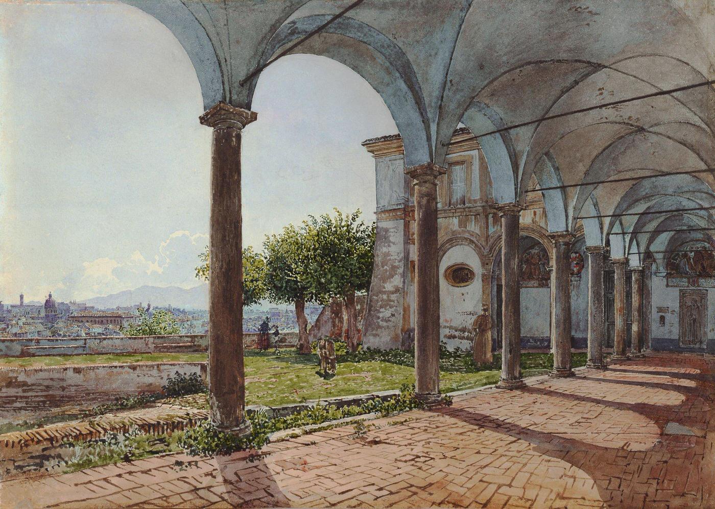 View from Sant'Onofrio on Rome, 1835, by Rudolf von Alt. Found in the Leopold Museum, Vienna.