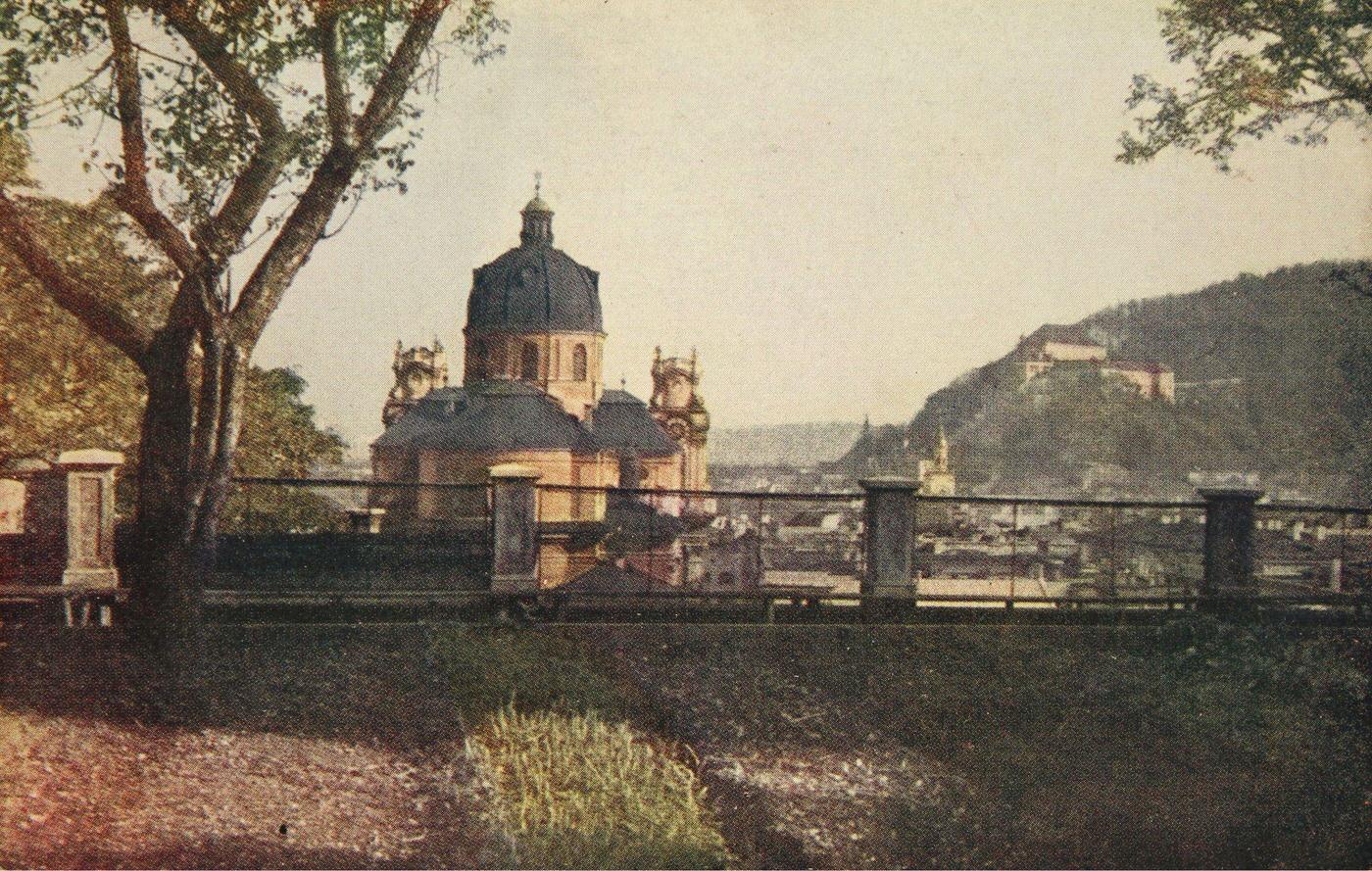 View of the University Church in Salzburg, around 1905.