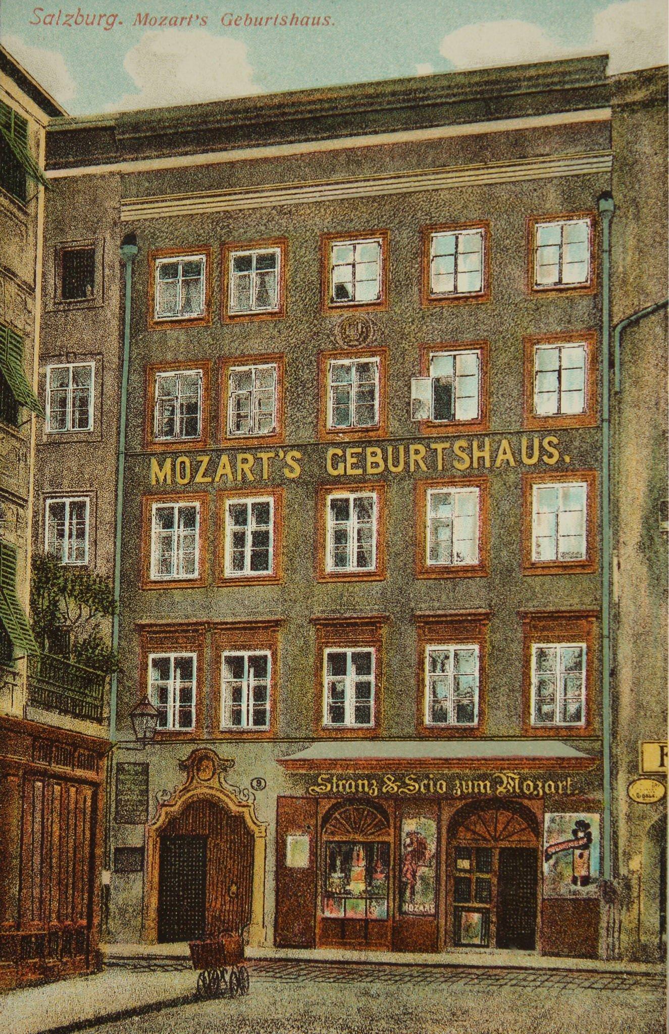 Mozart's birthplace in Salzburg, around 1905.
