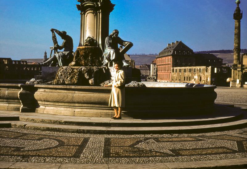 Frankonia Fountain in the Forecourt of Residence Wurzburg, Wurzburg.