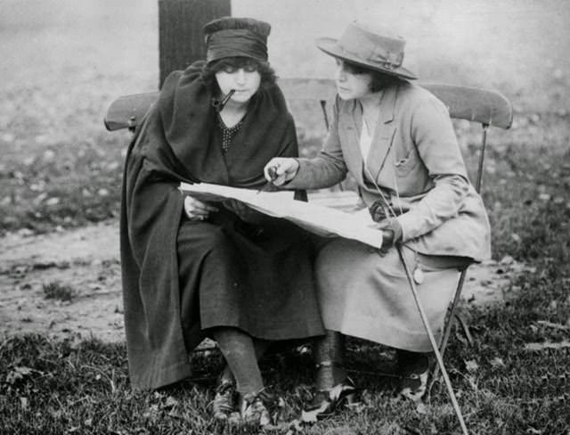 For todays fashionable woman, pipe smoking is now favoured over the more traditional cigarette, 1922.