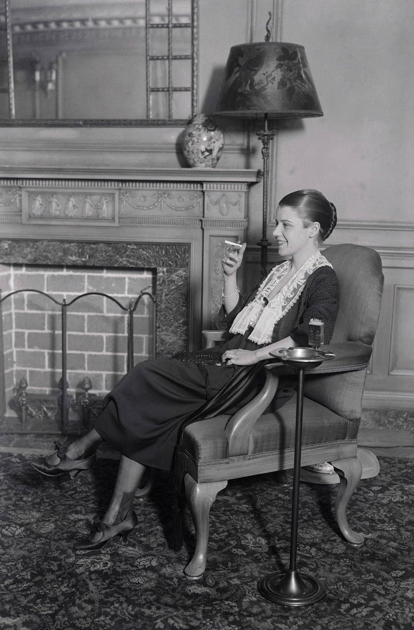 Frances White, Star of Jimmie, Enjoys a Cigarette at New York's Apollo Theater, 1920s