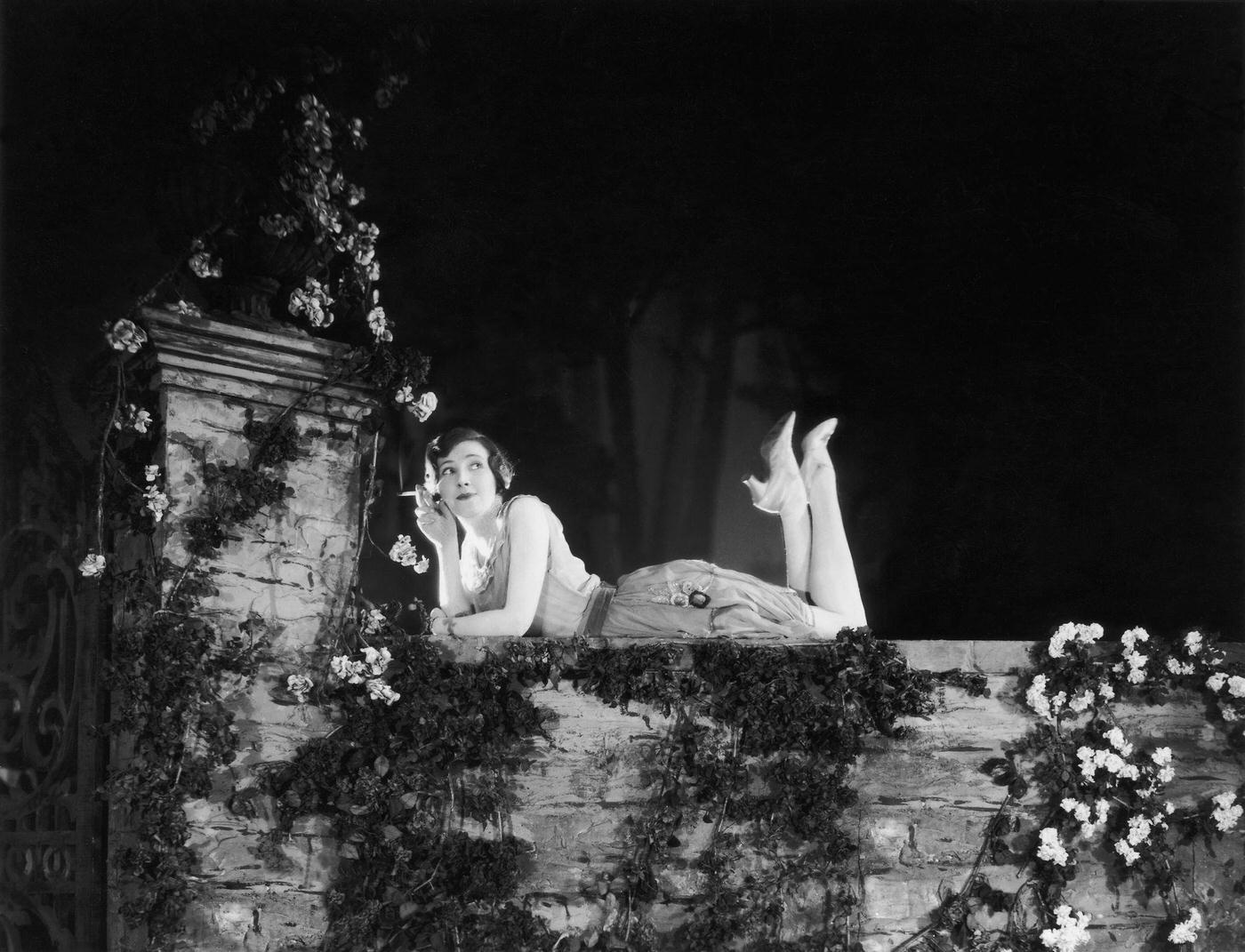 Actress Margaret Campbell in 'Mercenary Mary', 1925: Smoking on the London Stage