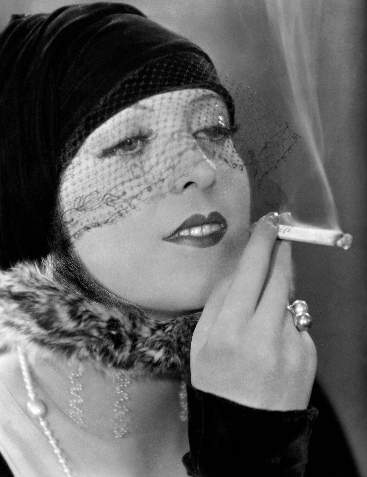 Actress Mary Duncan, Graceful and Poised with a Cigarette