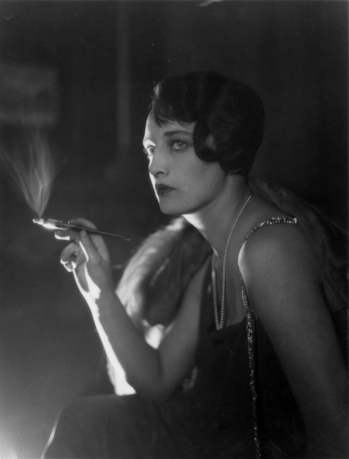 Dorothy Blanchard, Glamorous Australian Dancer, Enjoying a Cigarette, 1925