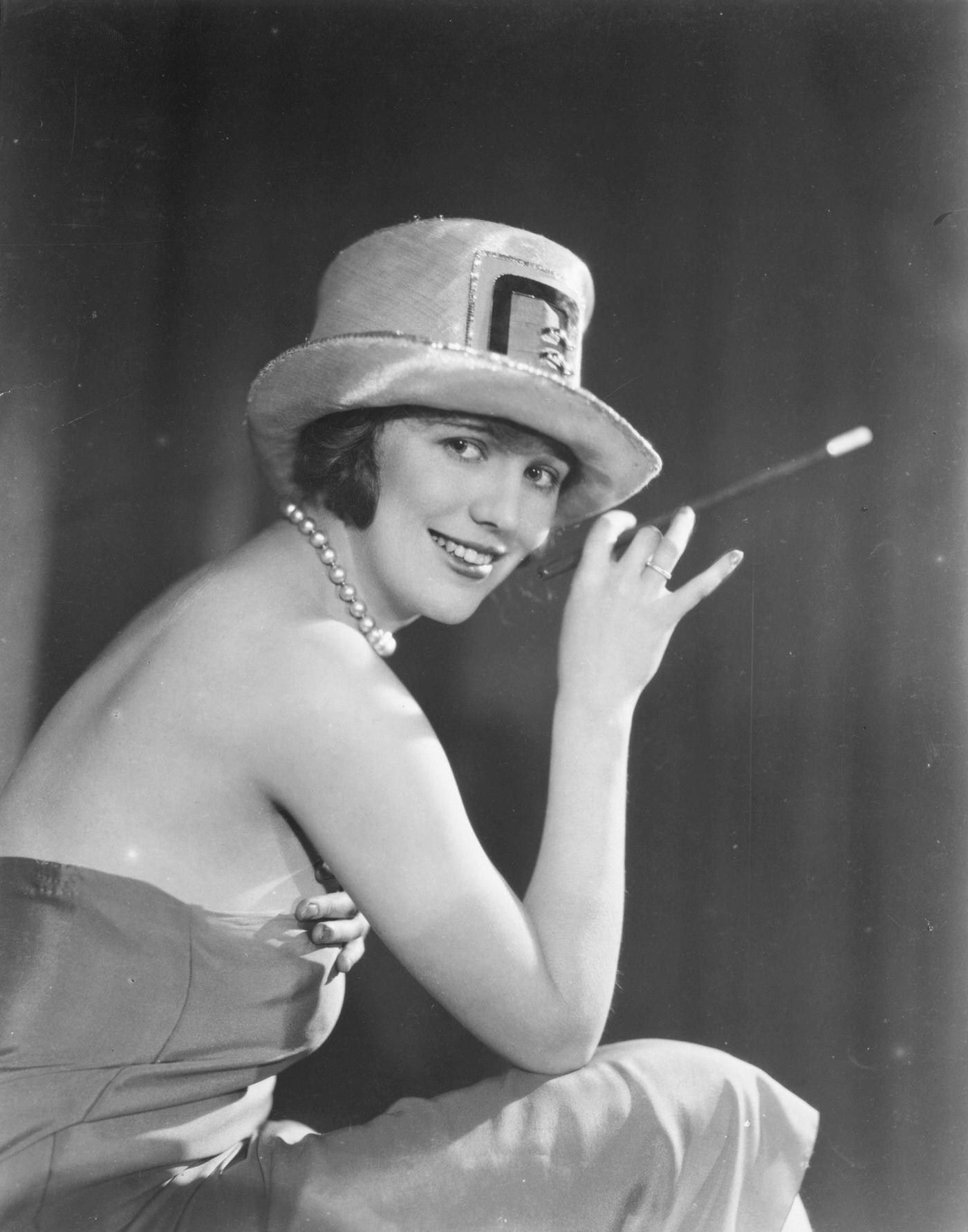 British Actress Enid Stamp-Taylor, Sophisticated with a Long Cigarette Holder, 1926