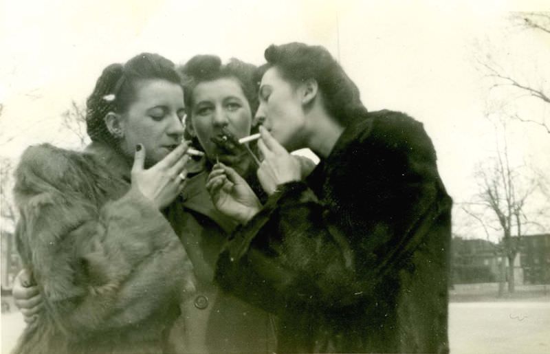 Lighting Up the Past: Vintage Photos of Women Smoking Cigarettes from the 1920s to 1950s