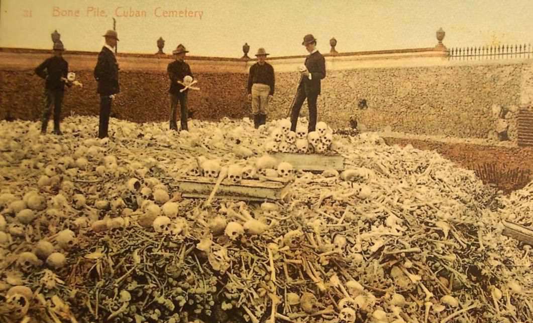 American Soldiers Playing with Human Skulls 1900s