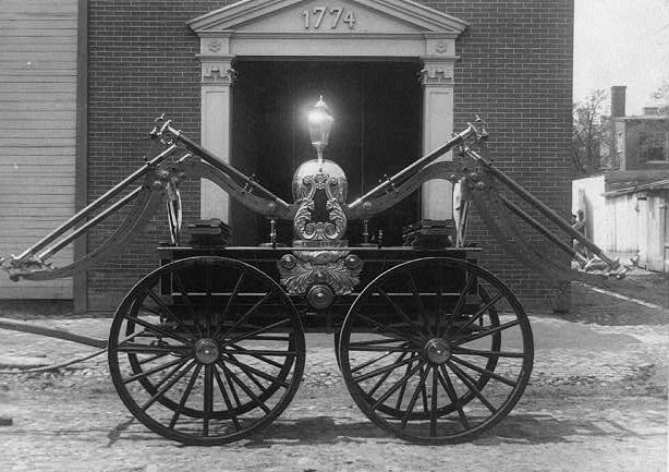 Fire engine, 1775, of the Friendship Fire Company, Alexandria, 1900s