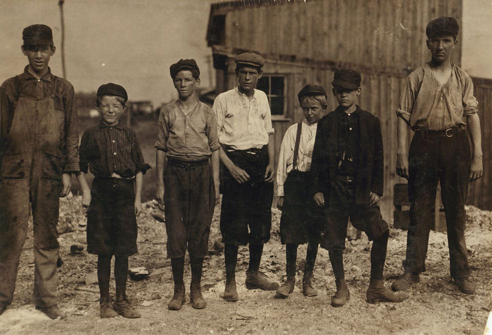 A few of the young boys working on the night shift at the Alexandria, 1911