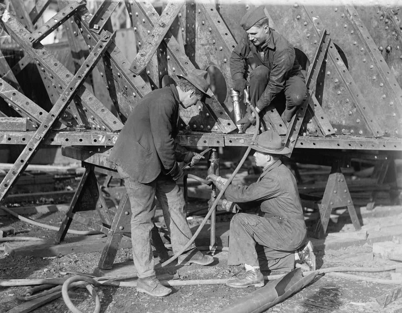 Workers at Shipyard, Alexandria, Virginia, 1919