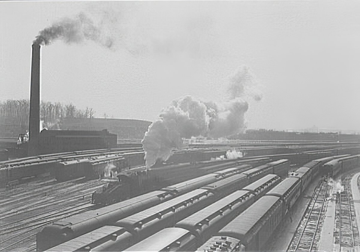 Railroad yards. Potomac Yards in Alexandria, 1920