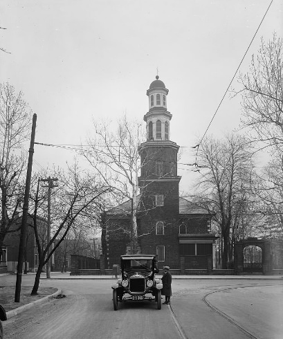 Ford Motor Co. Ford touring car at Christ Church, 1925