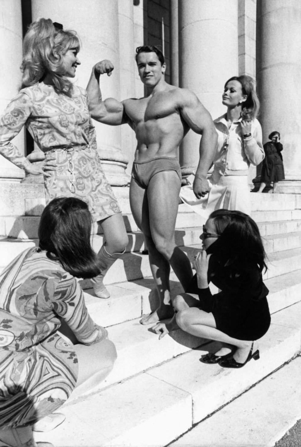 Incredible Photos of Arnold Schwarzenegger Parading Through Munich in Swim Trunks, 1967