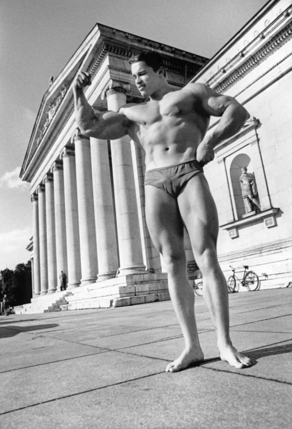 Incredible Photos of Arnold Schwarzenegger Parading Through Munich in Swim Trunks, 1967