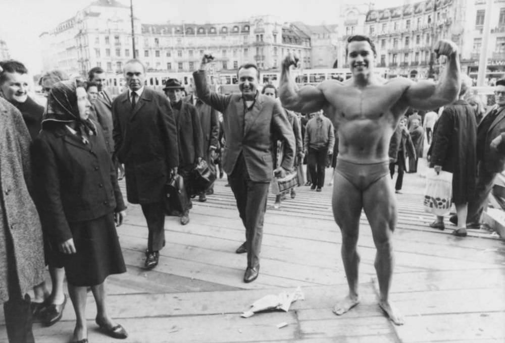 Incredible Photos of Arnold Schwarzenegger Parading Through Munich in Swim Trunks, 1967
