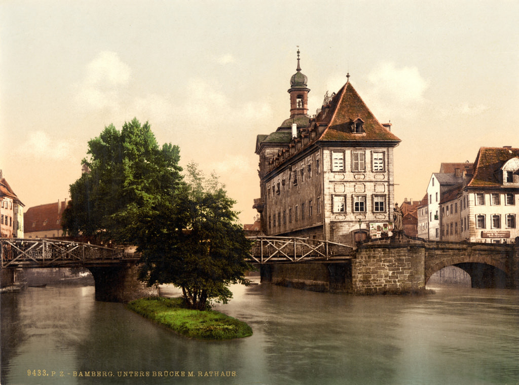 Lower bridge and city hall, Bamberg, Bavaria