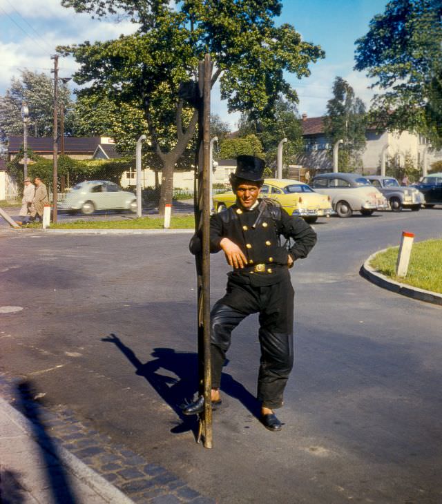 Chimney Sweep, outside 97th General Hospital, Frankfurt.