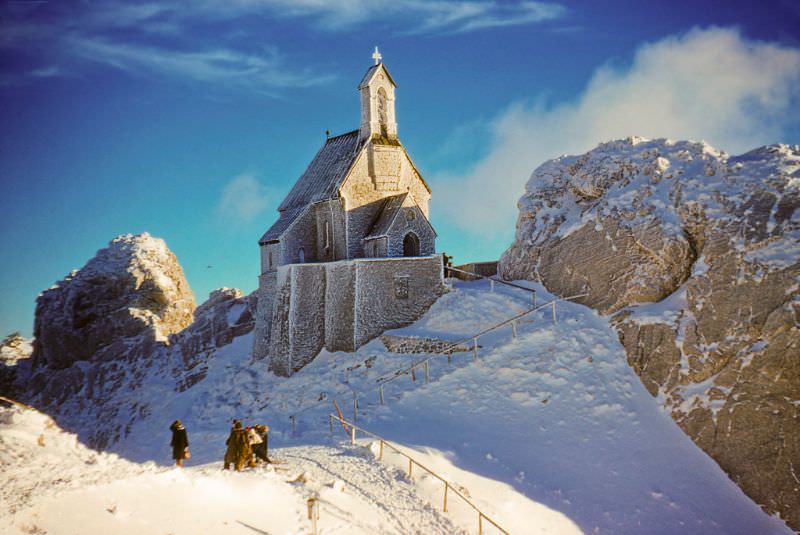 Wendelstein Church on Wendelstein Mountain, Bavarian Alps.