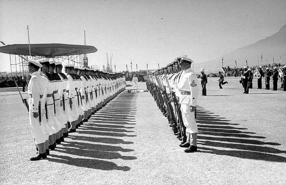 Cape Town's February heat proved to much for this poor sailor during the Royal visit in 1947.