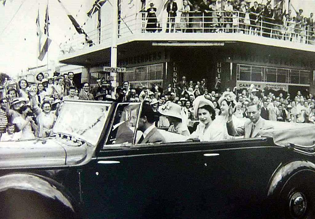 The Royal family greets the crowds lining Adderley street on occation of their visit to South Africa during February 1947.