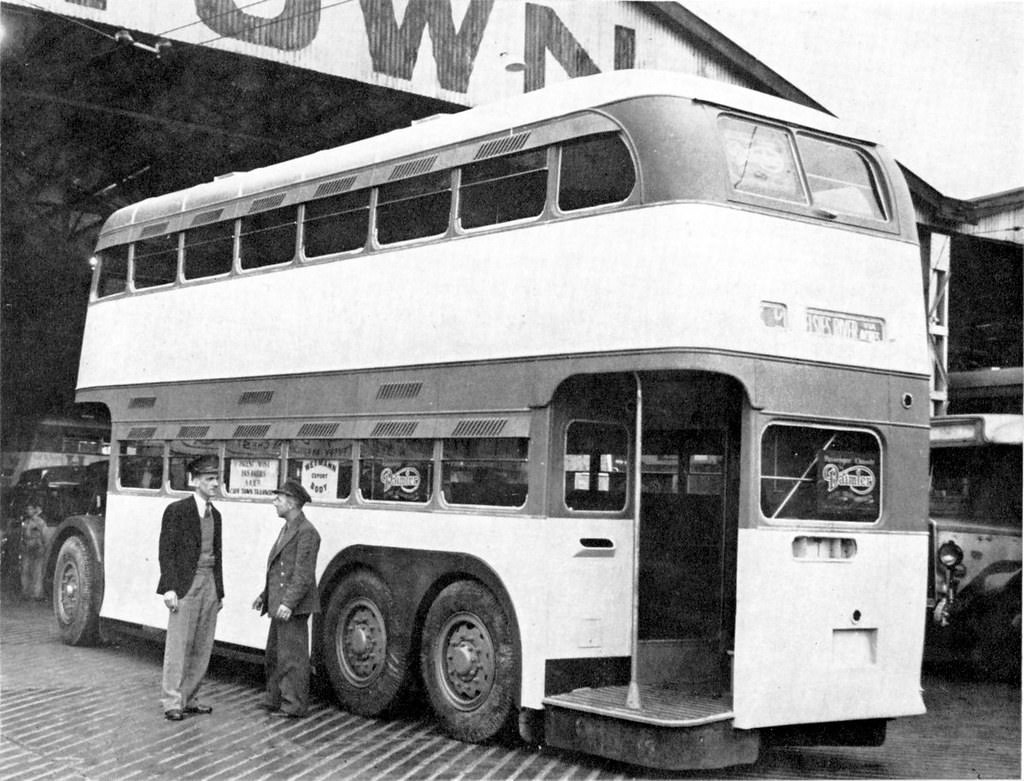 Newly delivered Daimler bus June 1949.