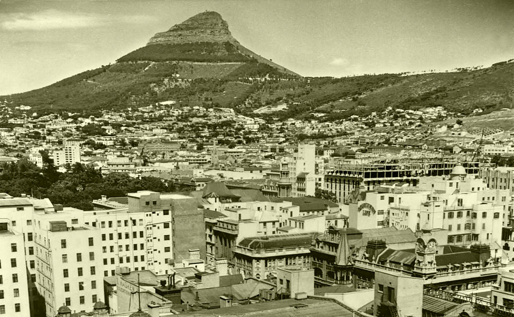 Right centre, Provincial Administration building under construction in Wale street, 1942