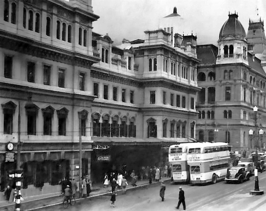 Entrance to the old Railway Station, 1946.