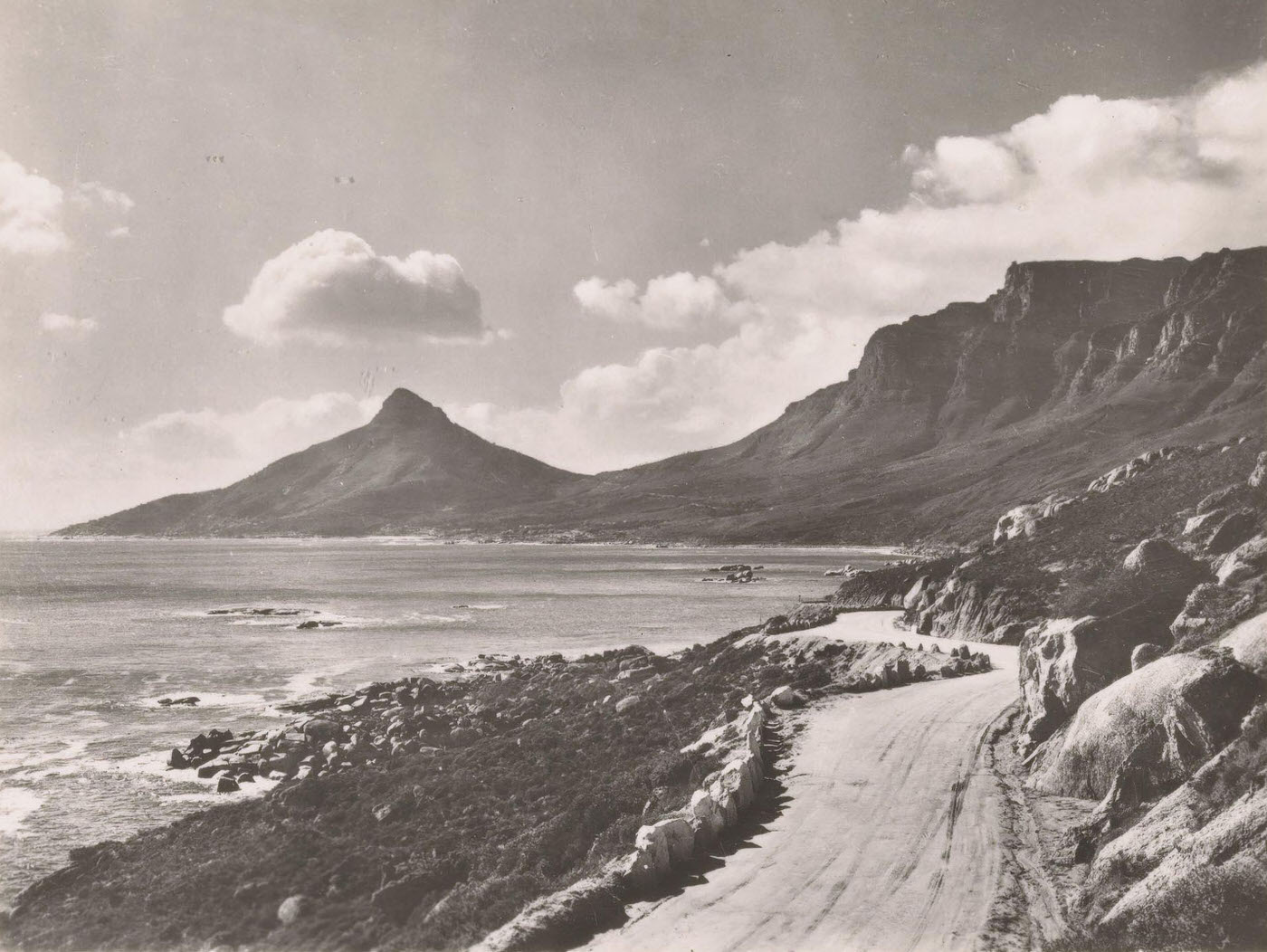 View of Table Mountain and Leeukop in Cape Town, 1940