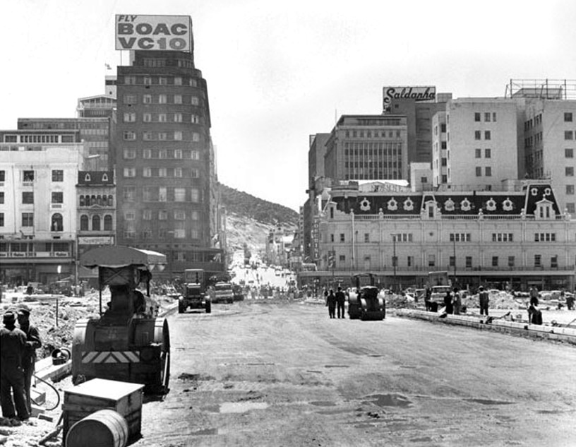 Construction of Strand street extention,1968.