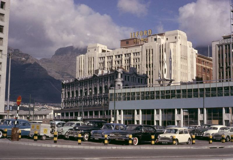 Cars parked across from Cape Town City Hall, 1960s