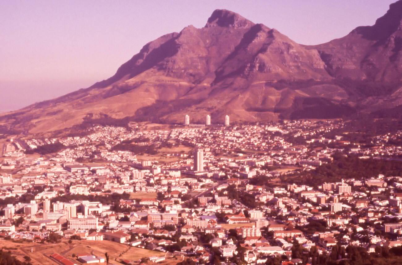 A panoramic view of Devil's Peak, Cape Town, 1970s