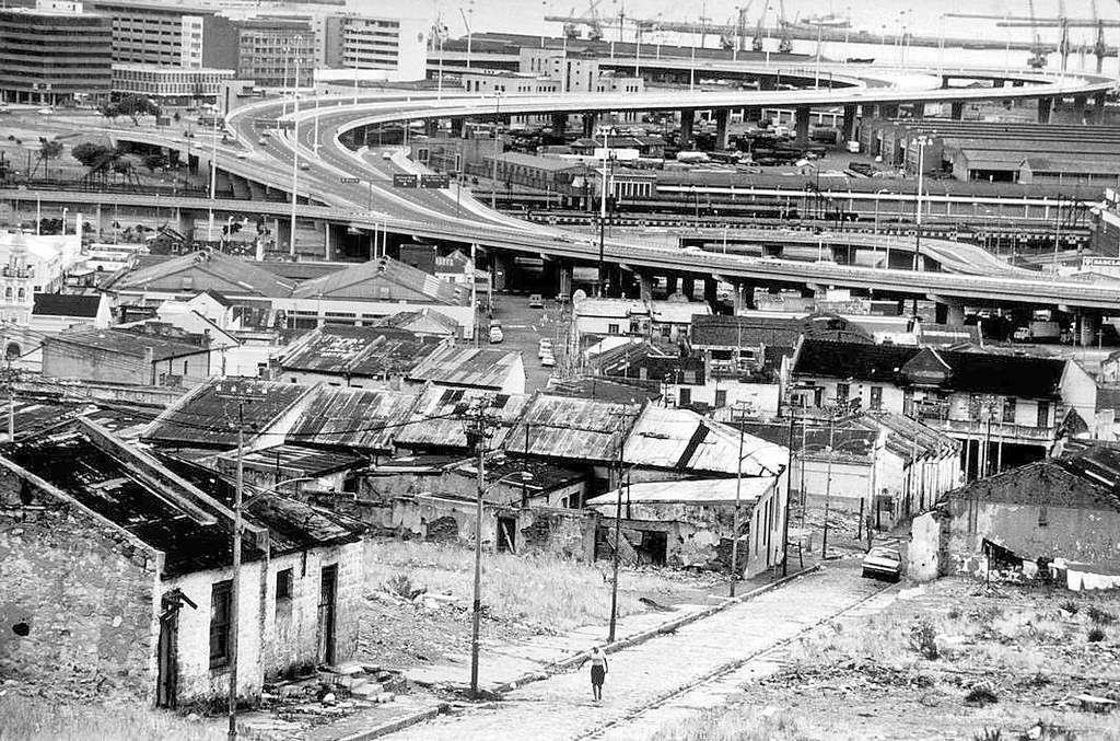 View from District six to the harbour, 1979.