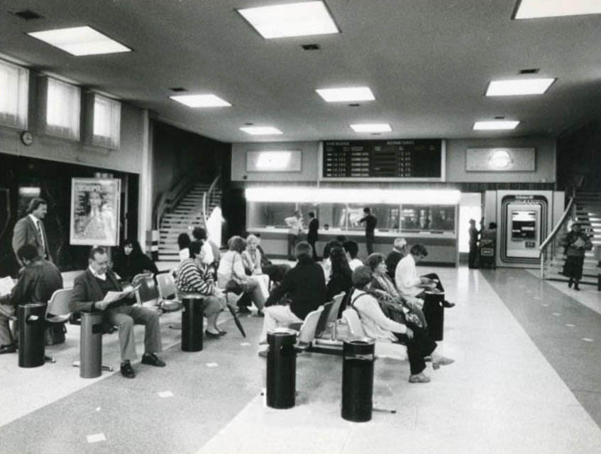 Arrivals Hall D F Malan airport, 1982.