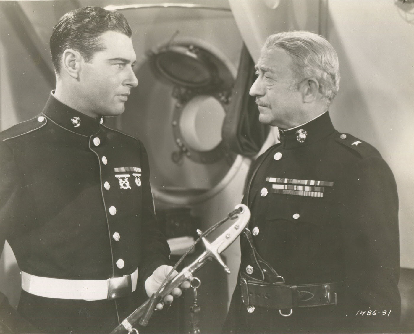 Richard Arlen and Edmund Breese in Come On, Marines! (1934)