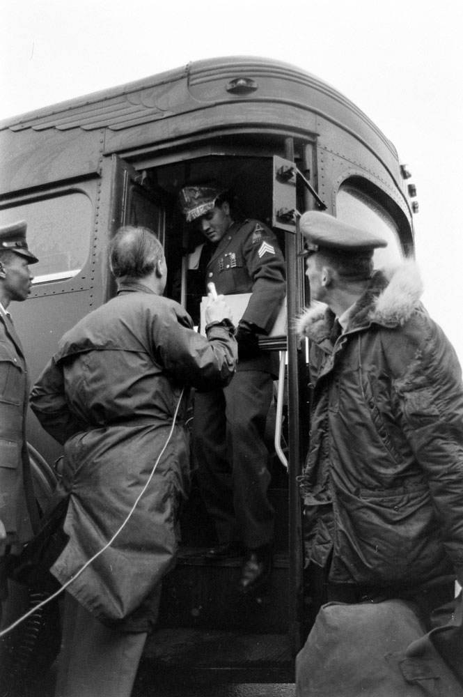 Sgt. Elvis Presley prepares to leave Germany, March 1960.