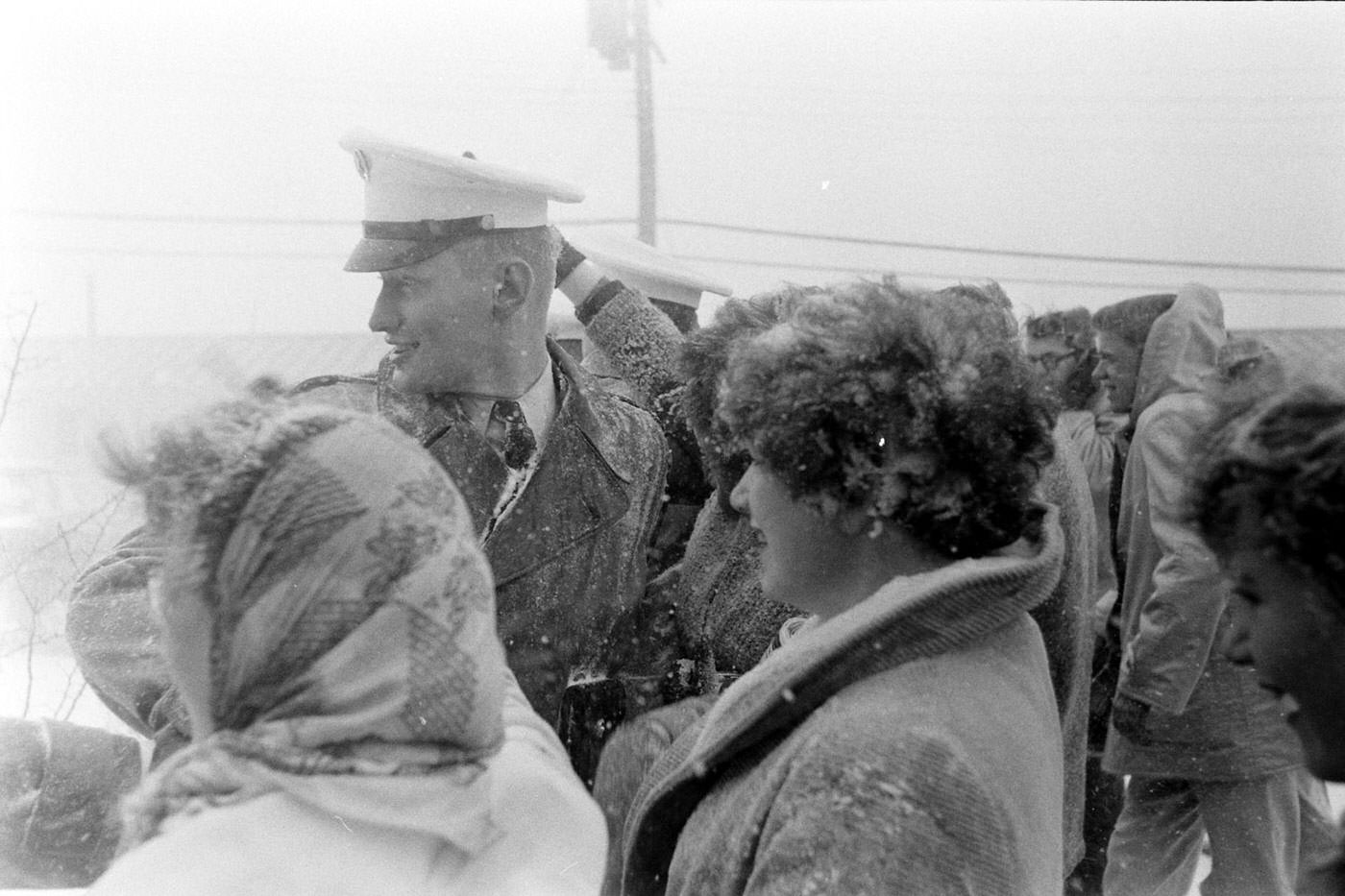 Elvis Presley fans, McGuire Air Force Base, New Jersey, March 1960.